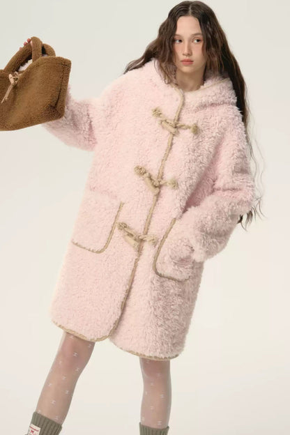 Handmade Horn Button Fur Jacket