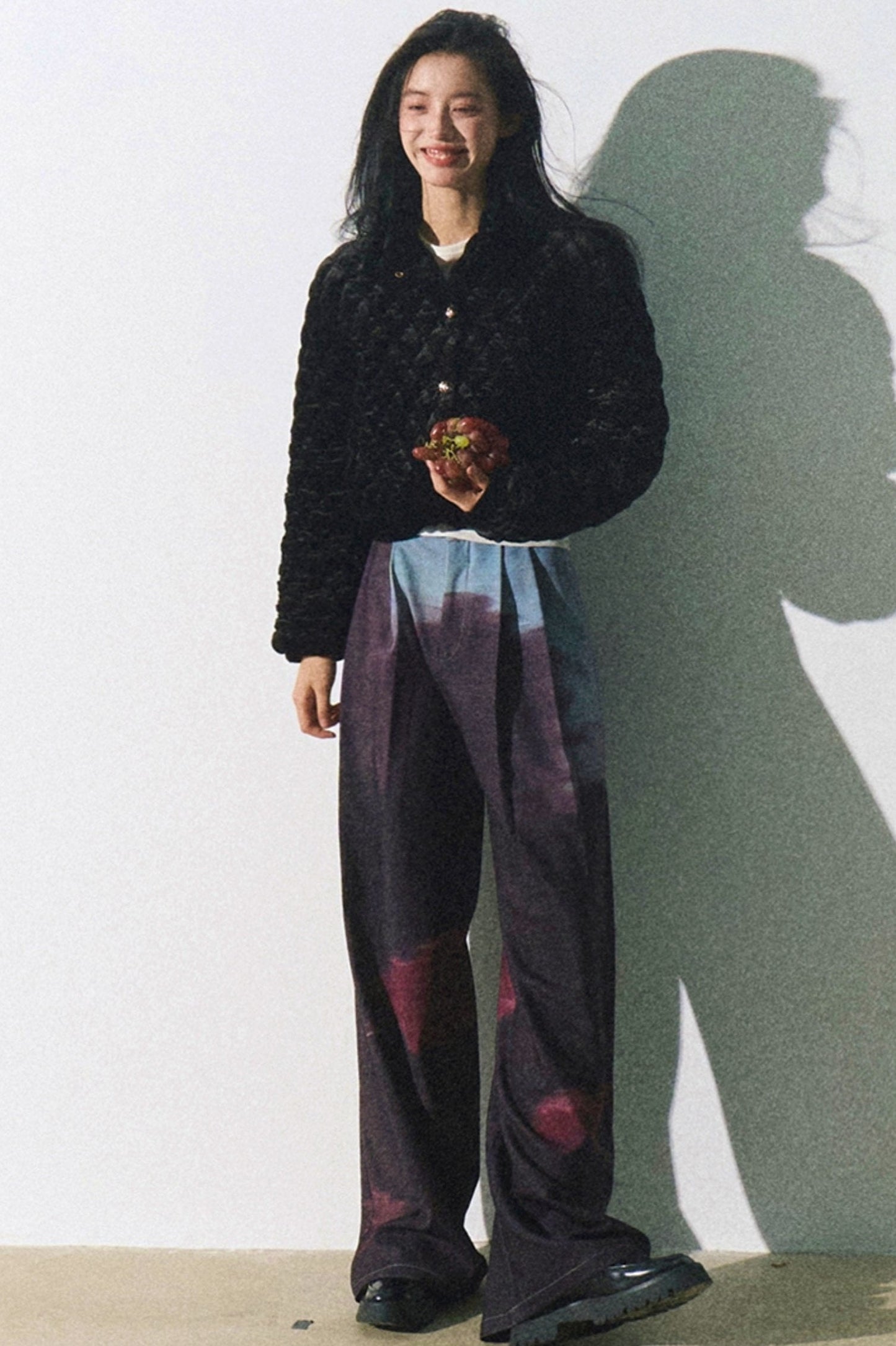 Sunset Print Loose Straight Pants