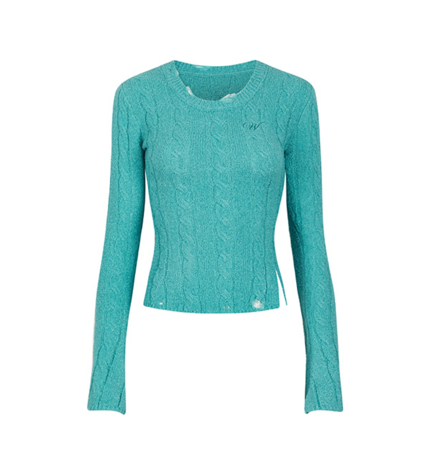 Short Slim Round Neck Sweater Top