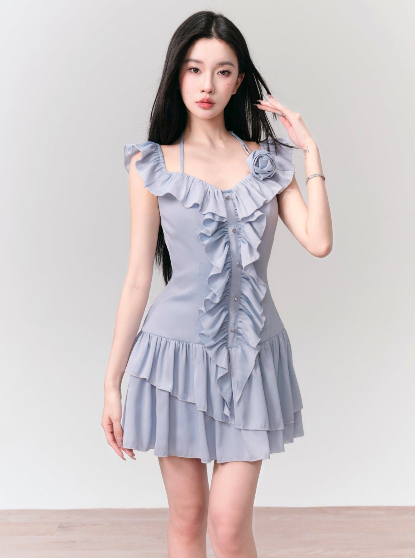 Mint Soda Romantic Ruffle Dress