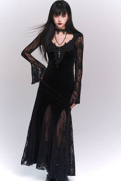 Ghost Girl Velvet Halloween Dress