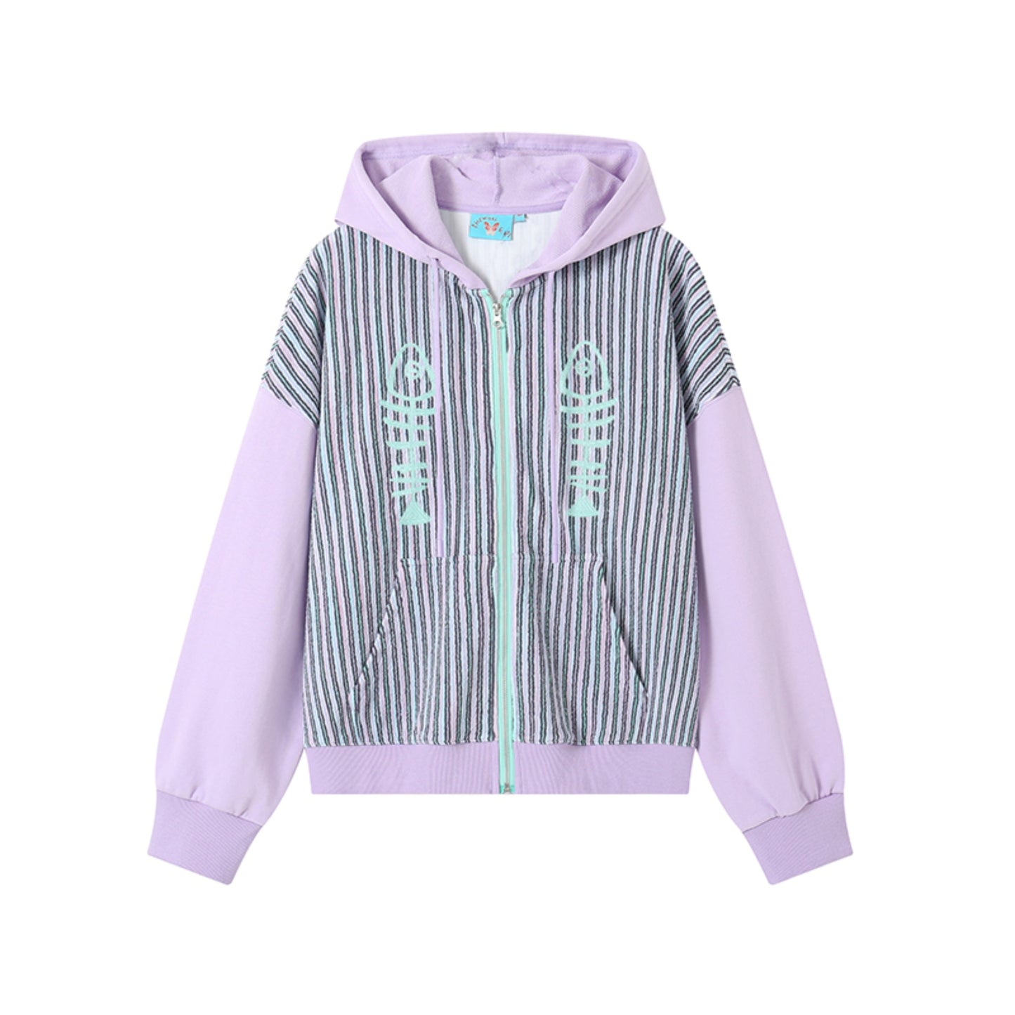 Loose Fit Striped Hooded Jacket