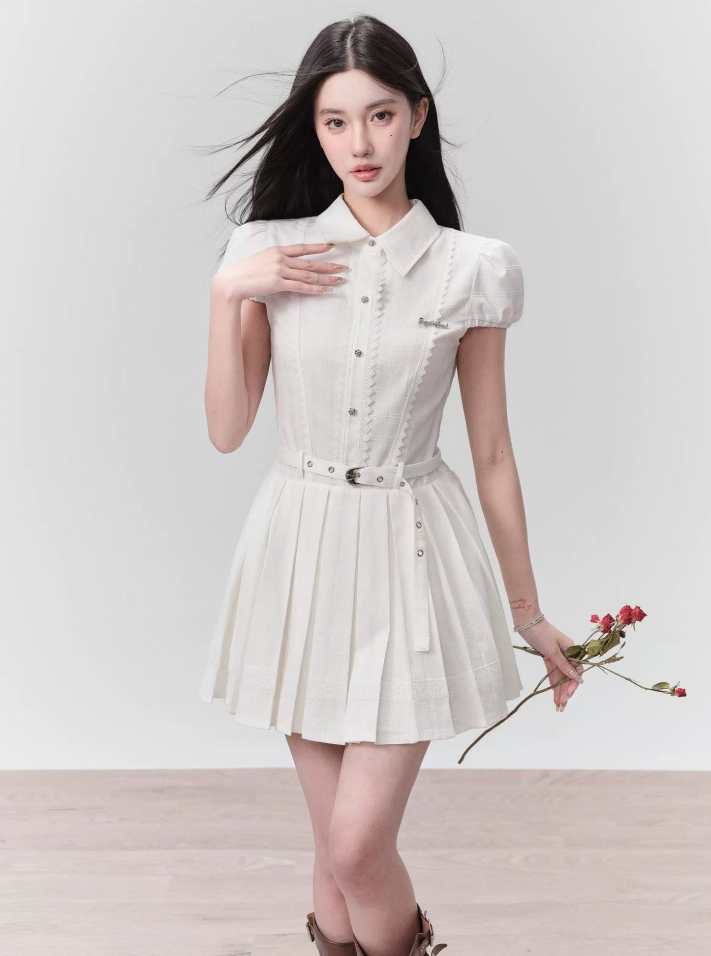 Milk Mousse Preppy White Dress