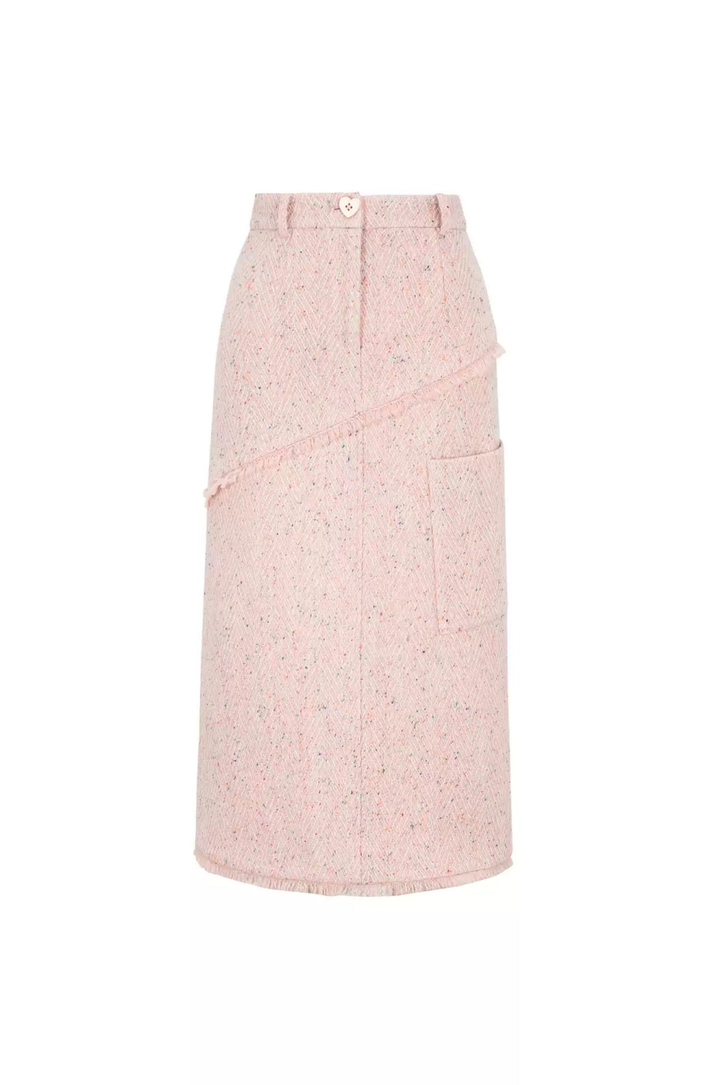 A-Line Polka Dot Tweed Skirt