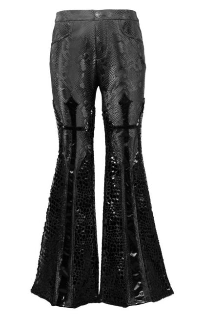 Patent Leather Gothic Flared Pants