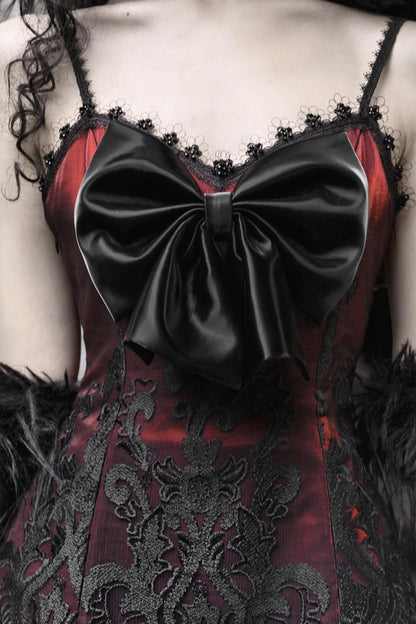 Dark Gothic Bow Slip Dress