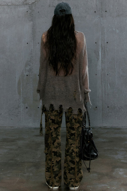 Oversized Cut-Out Mohair Sweater