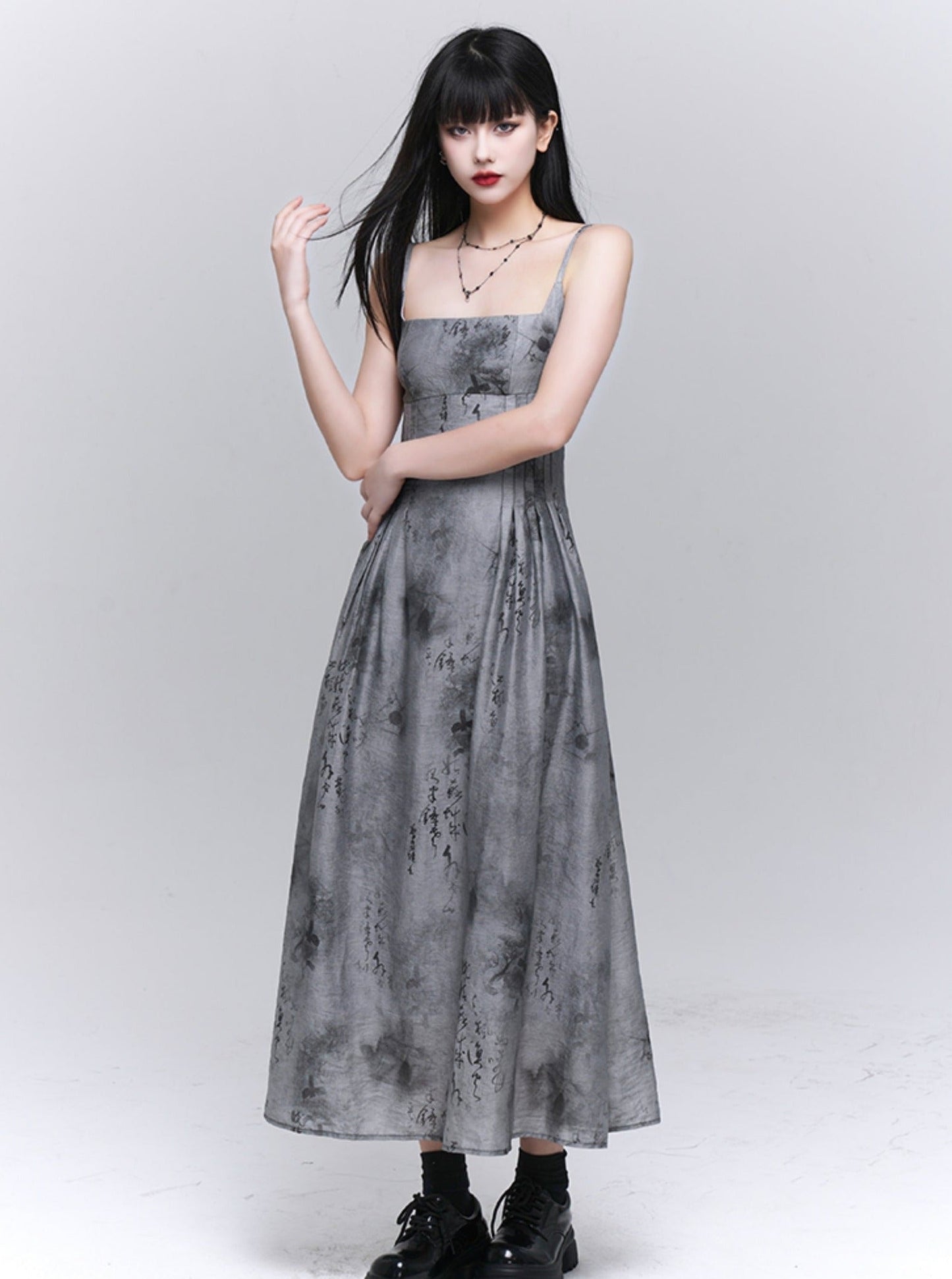 Chinese Gray Slip Dress