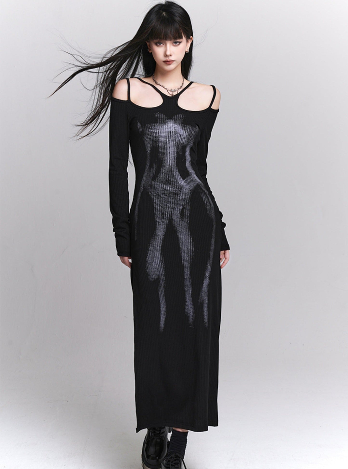 Black Artistic Spring Dress