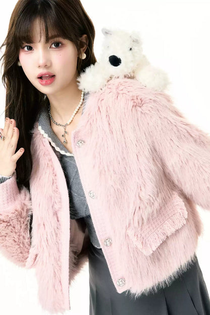 Warm Faux Fur Short Jacket