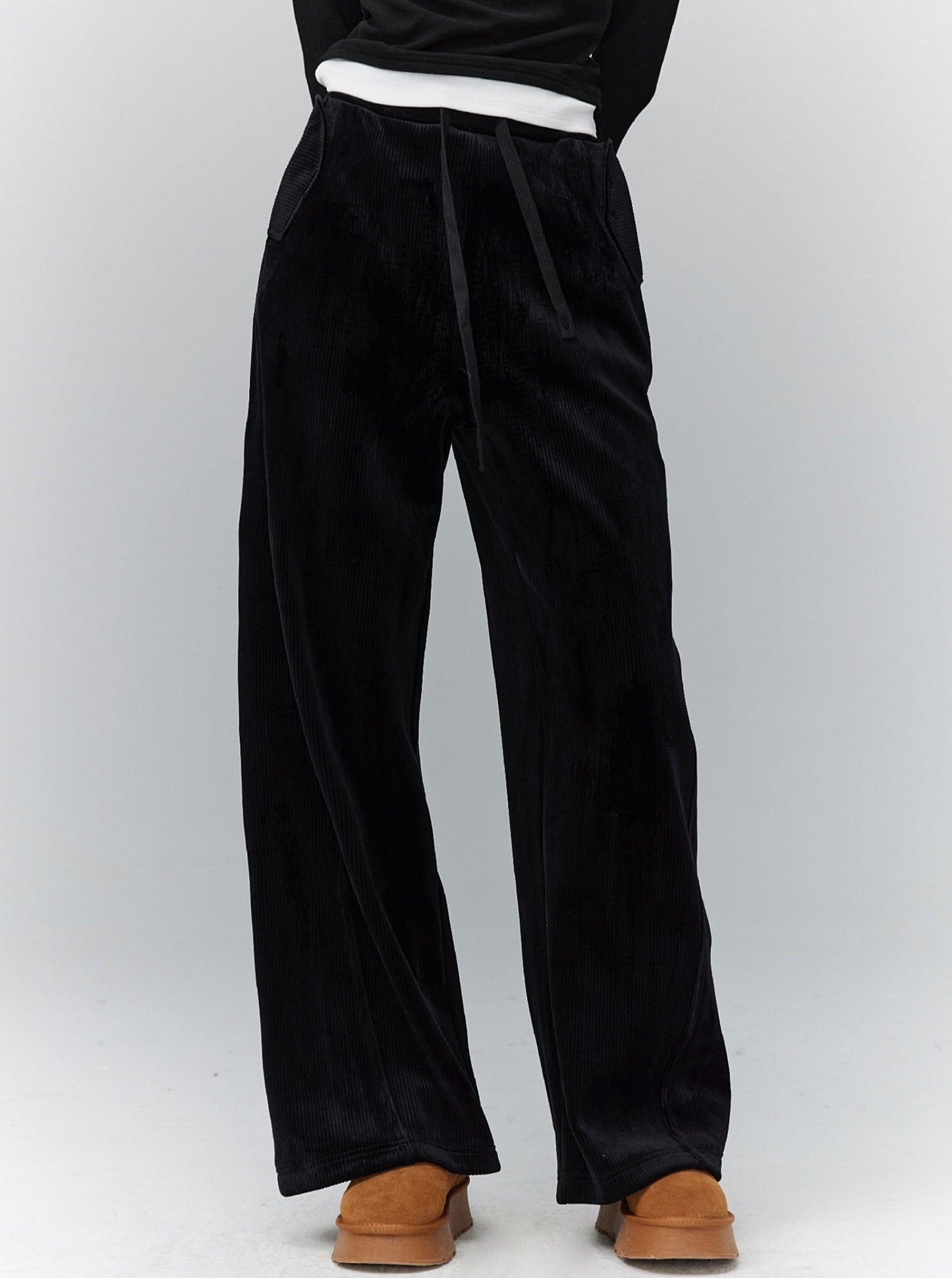 Fleece Draped Casual Pants