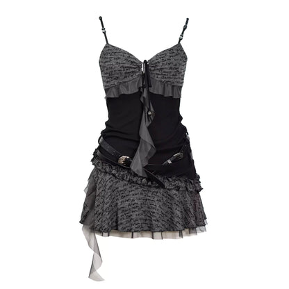 Mystic Pleated Ruffle Dress