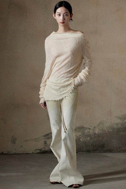 One-Shoulder Long-sleeve Top