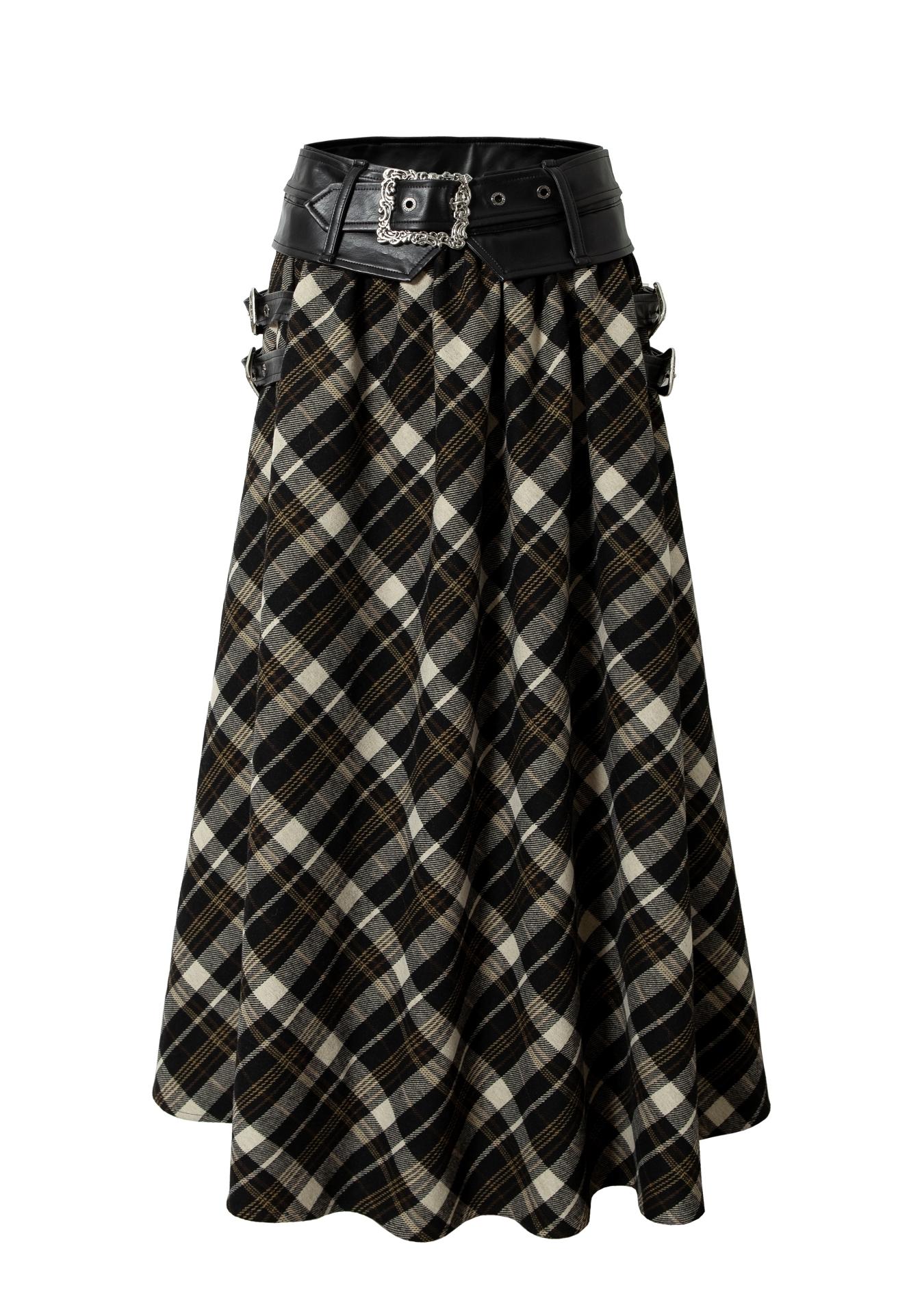 Checked Panel Maxi Skirt