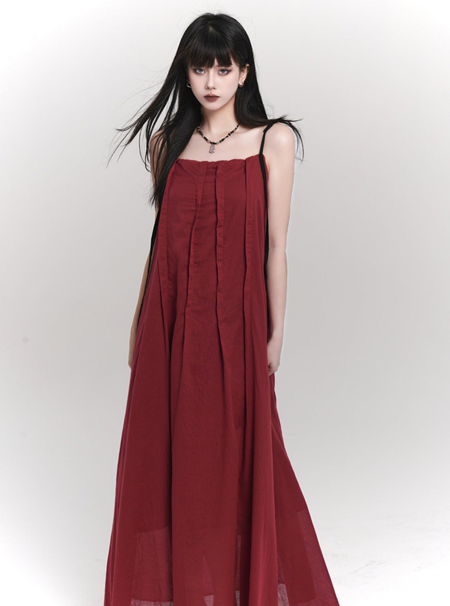 Red Slip Seaside Long Dress