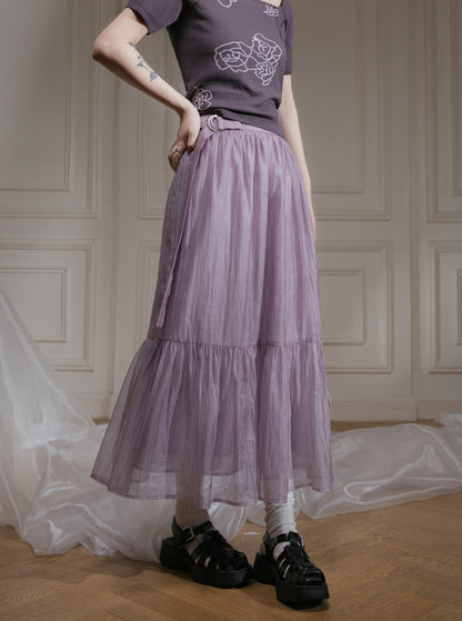 Transparent Streamer Tulle Skirt