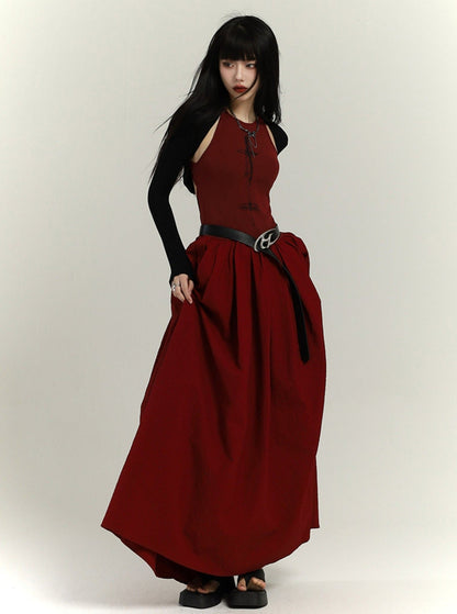 Chinese Red Slip Adult Dress