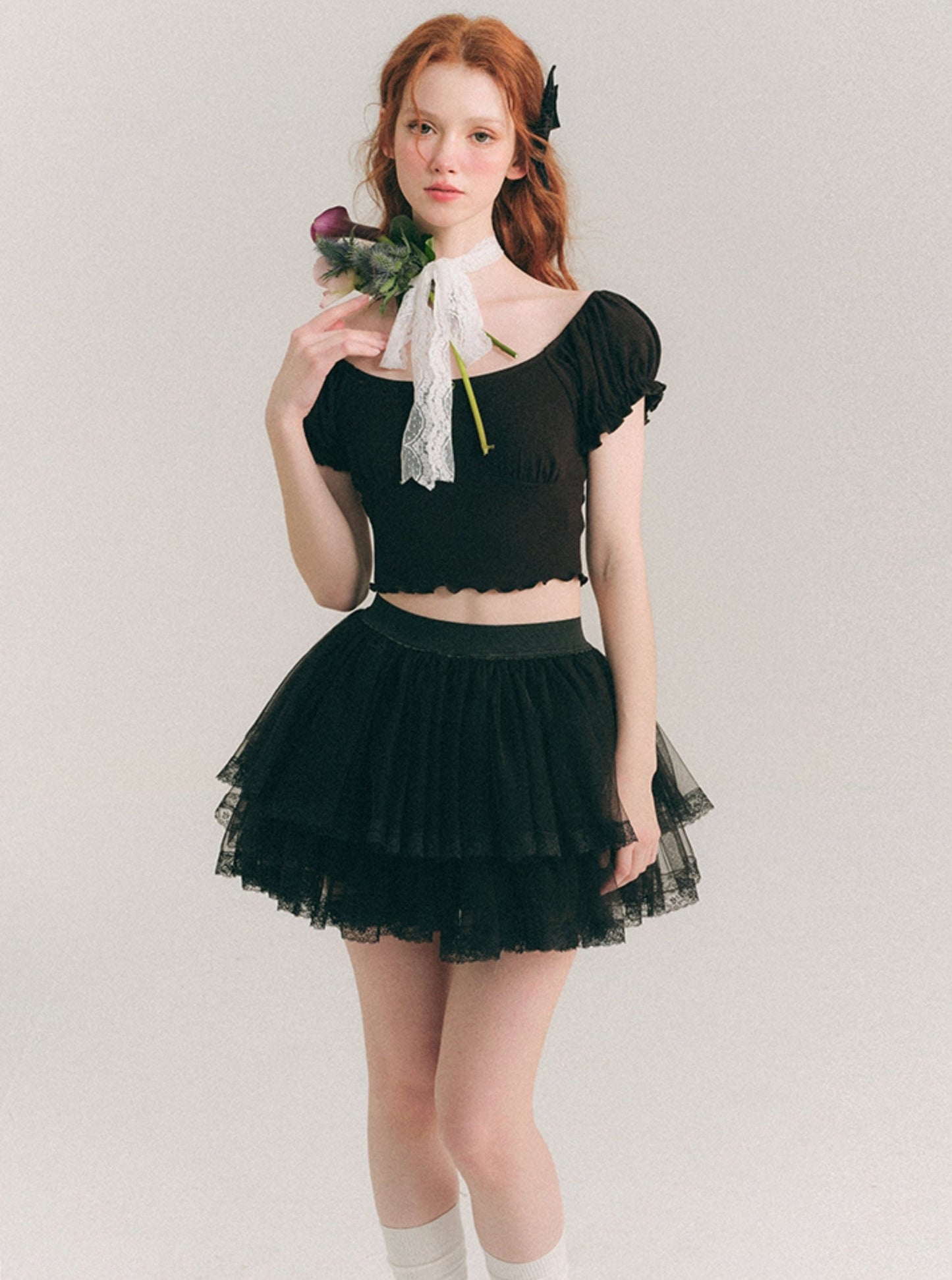 Milky Way Lace Gauze Tutu Skirt