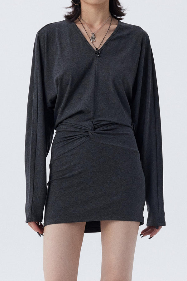 High Waist Chain Plaid Pleated Dress