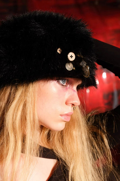 Handmade Buttoned Fur Hat