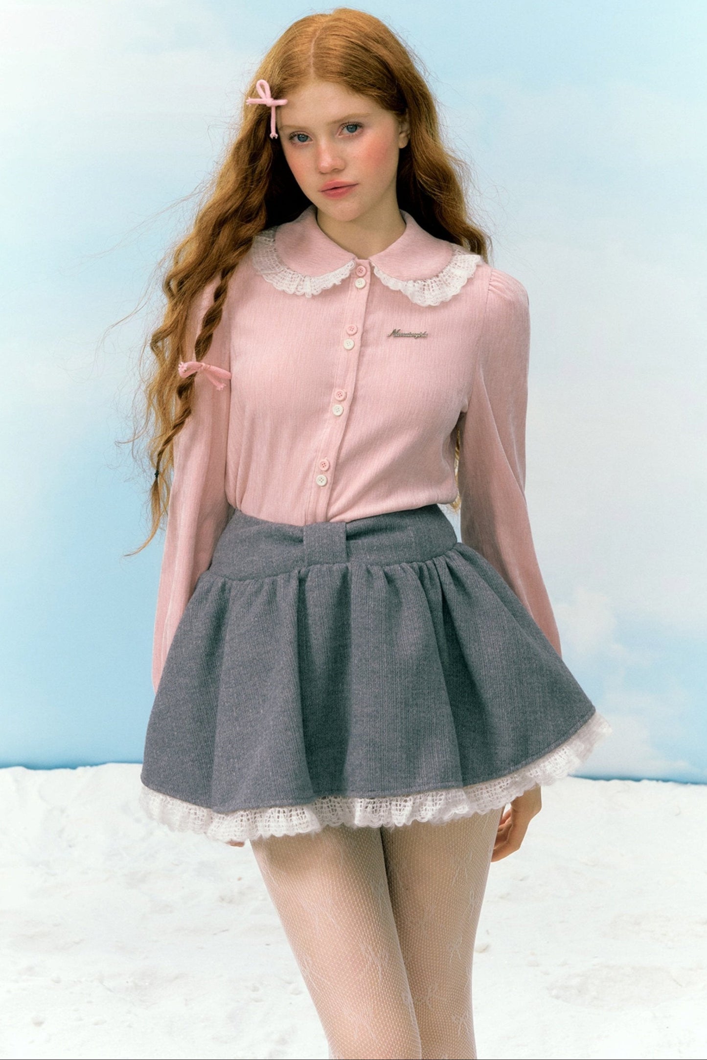 Loose Knitted Lace Winter Shirt