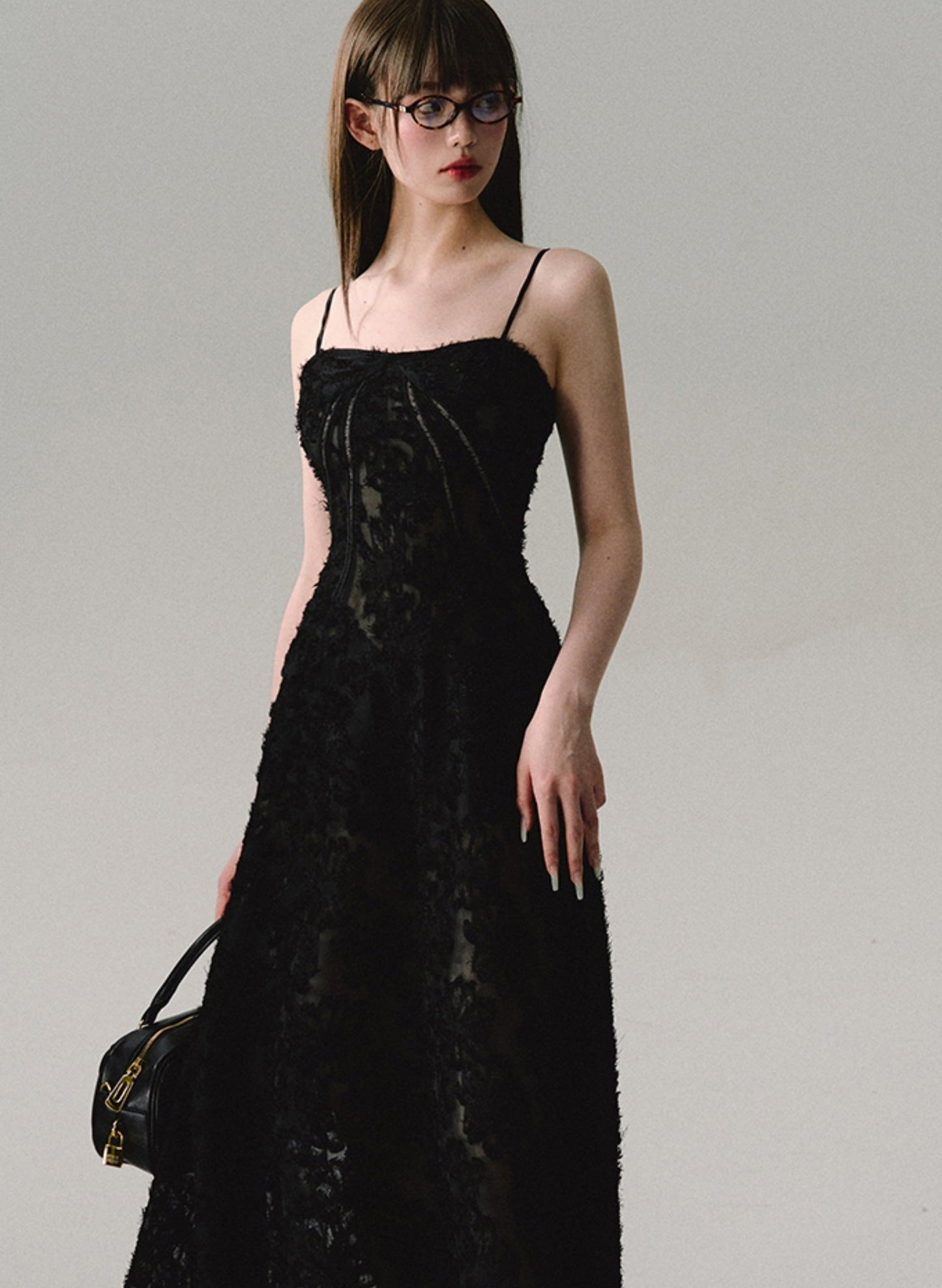 Black Cutout Lace Maxi Dress