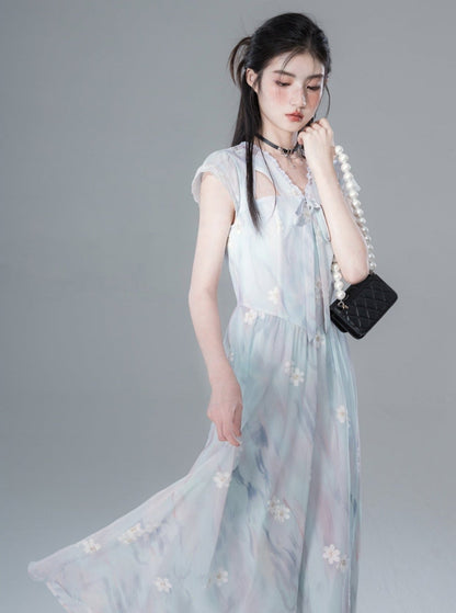 Sea Blue Transparent Cat Ear Dress