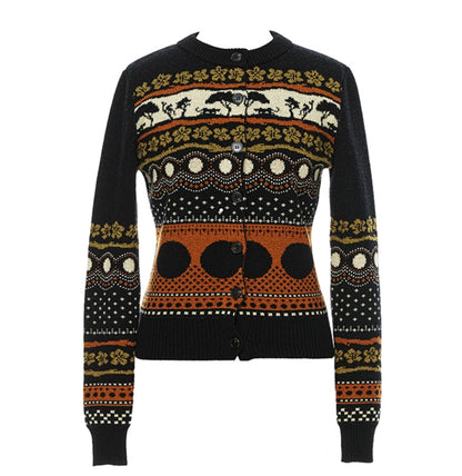 Fair Isle Wool Contrast Cardigan