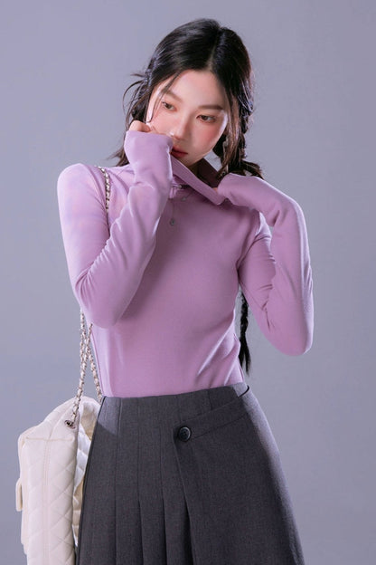 Color Layered Pile Collar Top