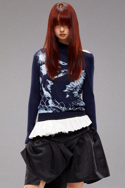 Seahorse Jacquard Knit Top