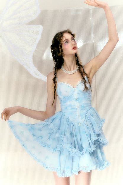 Dreamy Blue Butterfly Sundress