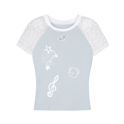 SagiDolls Starry Lace Shoulder Tee