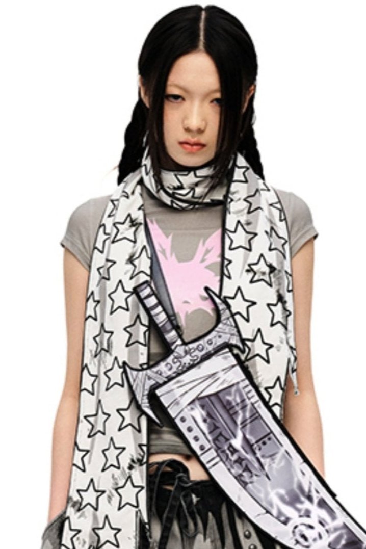 Star Graphic Knit Scarf