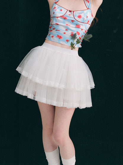 Milky Way Lace Gauze Tutu Skirt