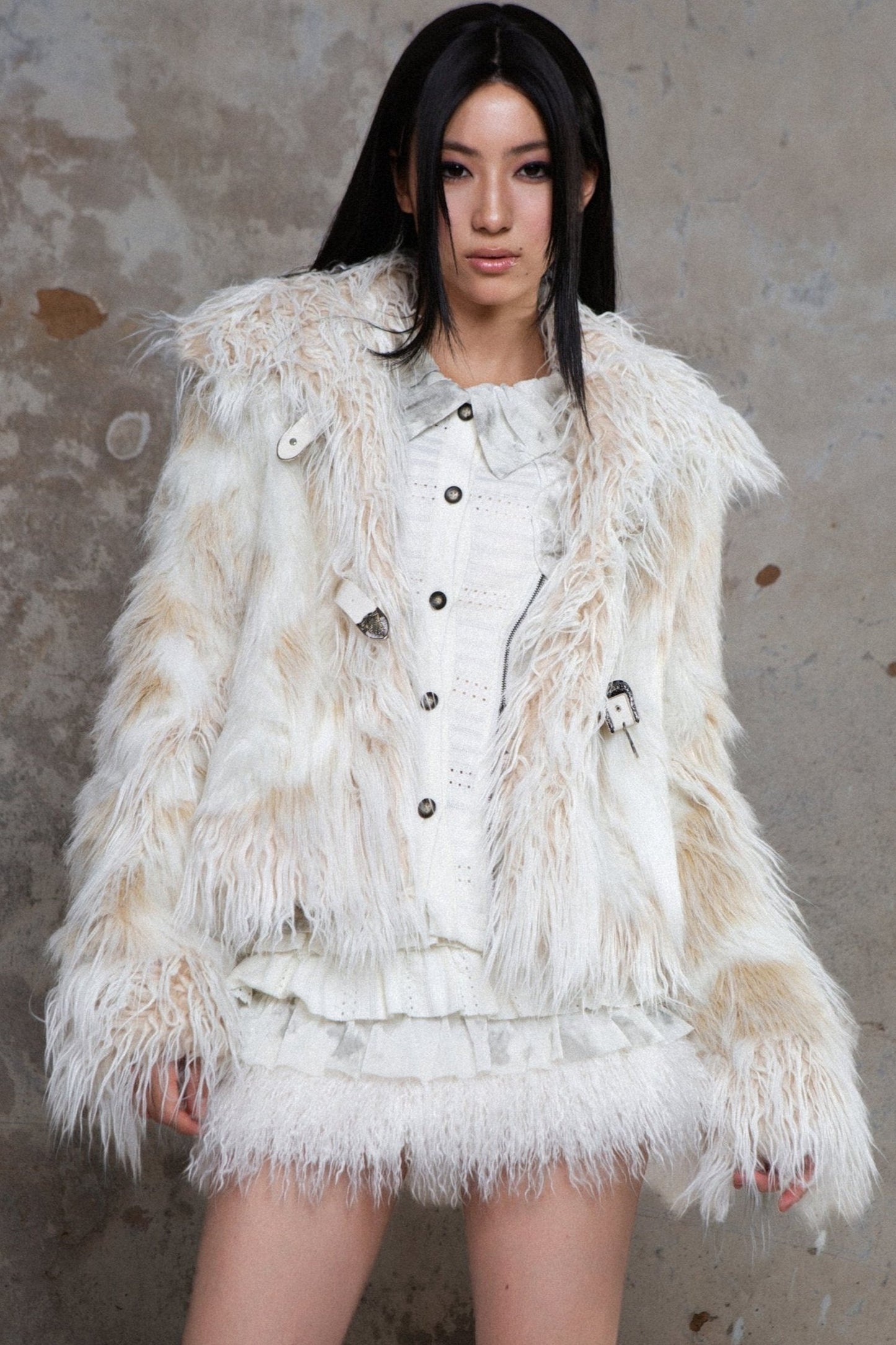 Loose Fit Fleece Fur Coat