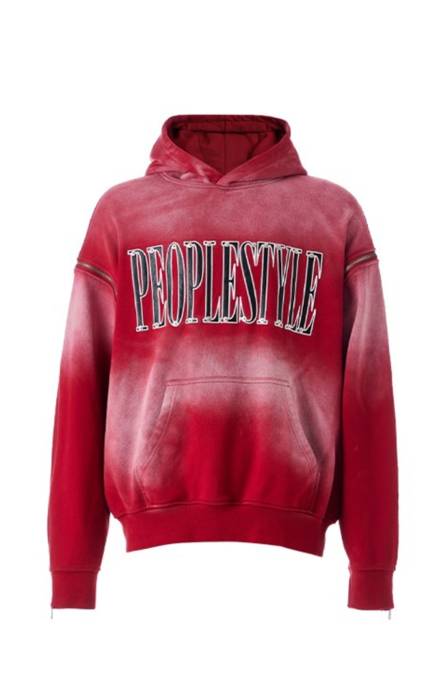 Red Distressed Baggy Hoodie