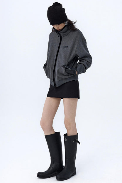 Double-Zip Stand Collar Jacket