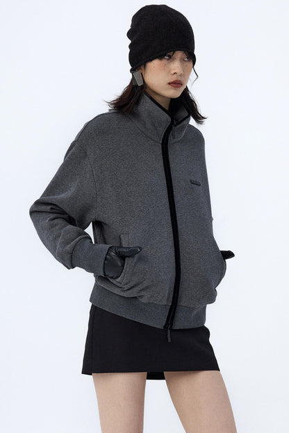 Double-Zip Stand Collar Jacket