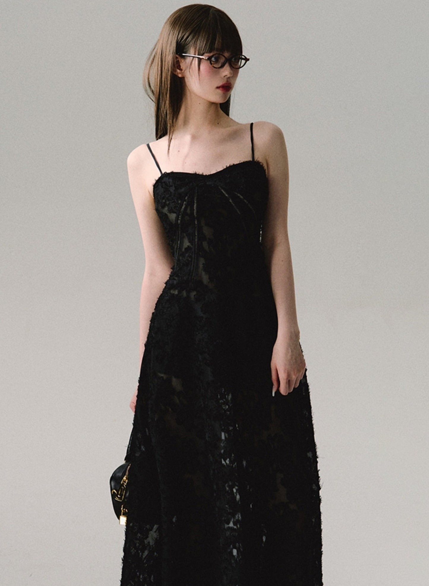 Black Cutout Lace Maxi Dress