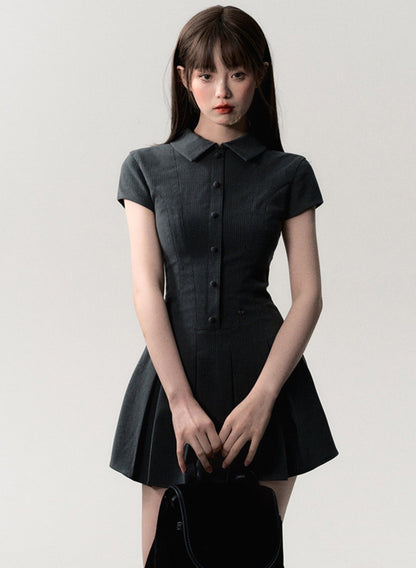 Short Sleeve College Suit Dress