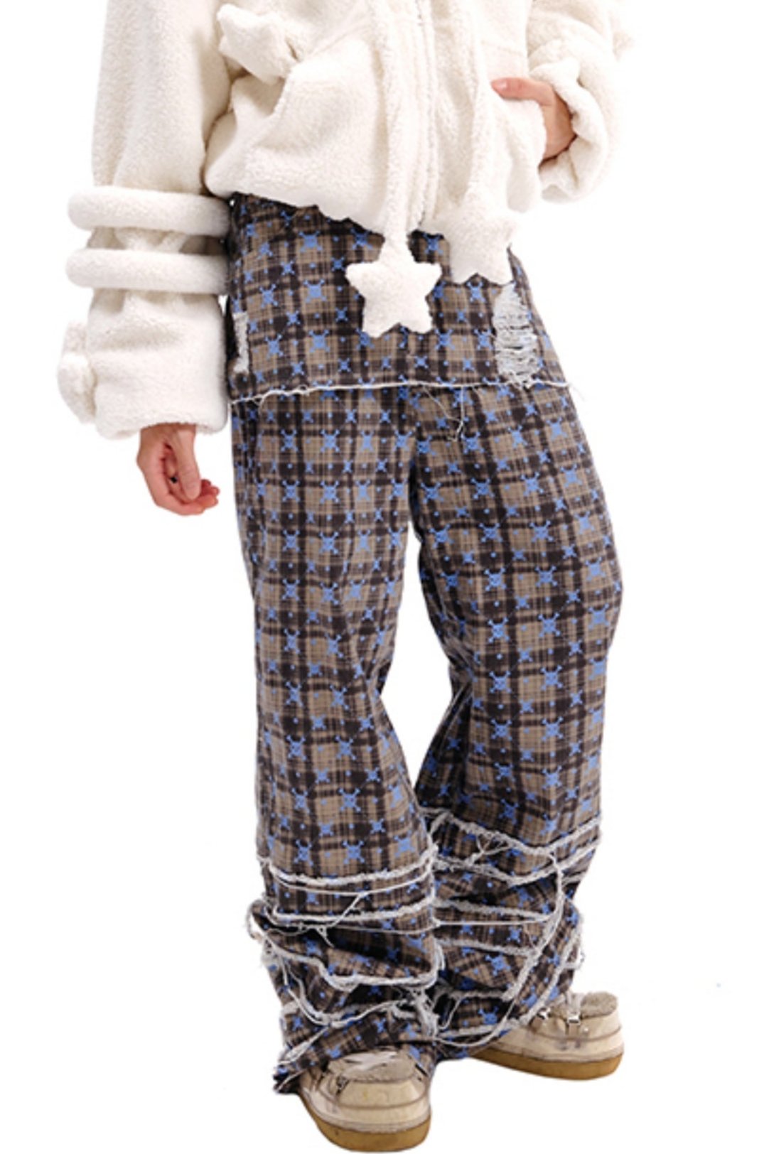 Skull Checkered Hakama Pants