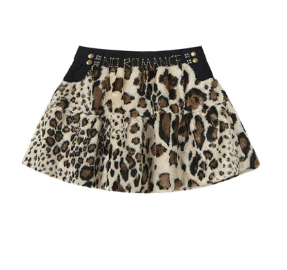 Leopard Print Volume Skirt