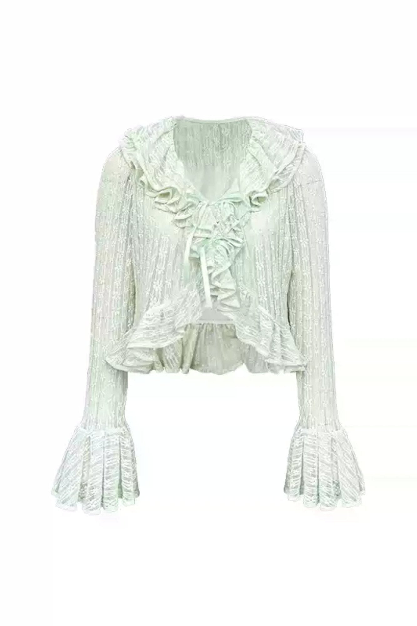 Ruffle Knit Resort Style Cardigan