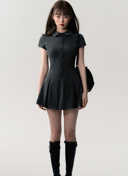 Short Sleeve College Suit Dress