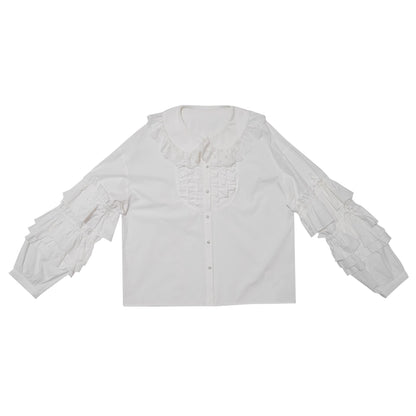 Pink-White Plaid Lace Shirt