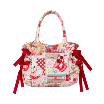 Rabbit Print Quilted Shoulder Bag