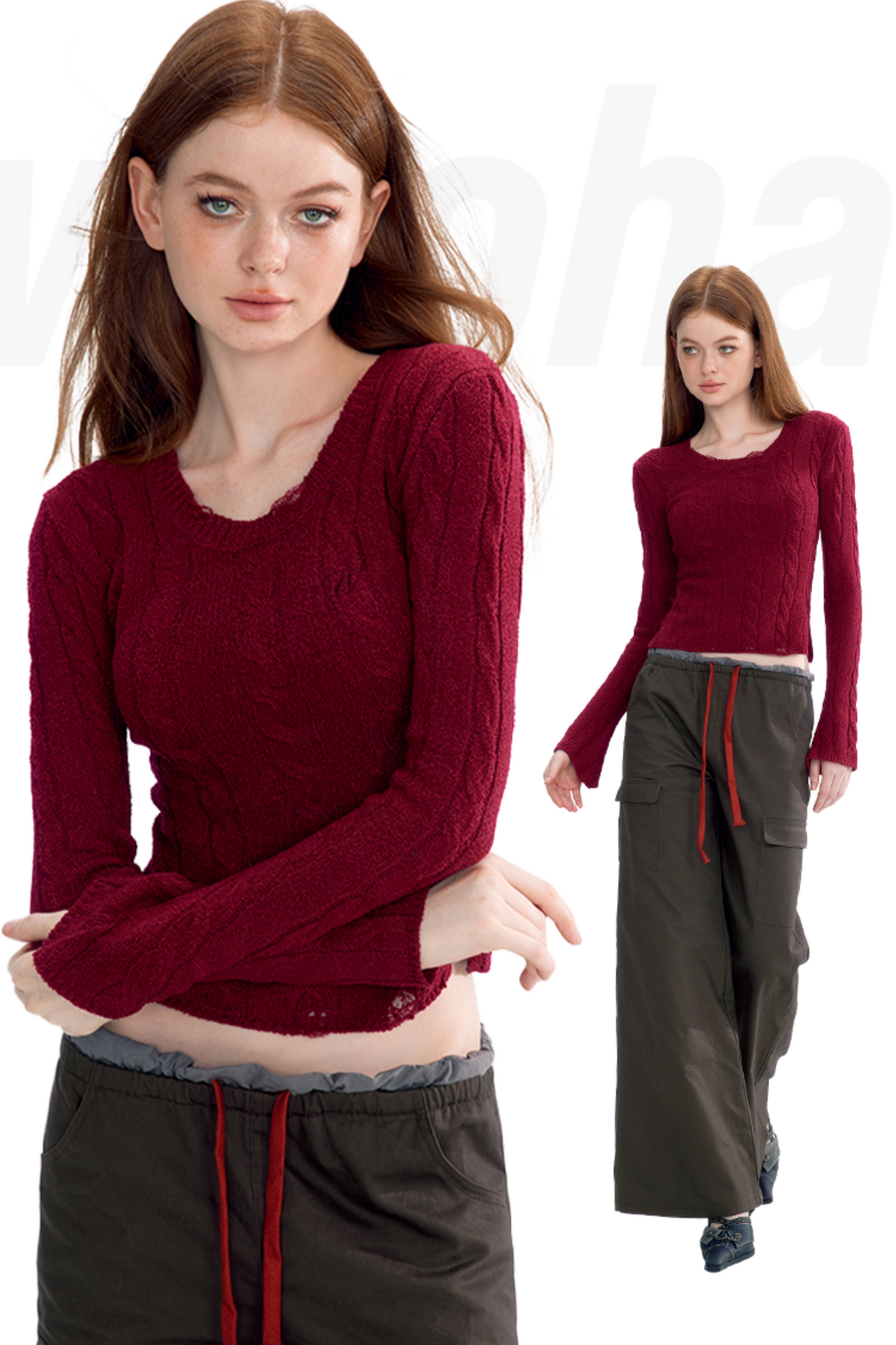 Short Slim Round Neck Sweater Top