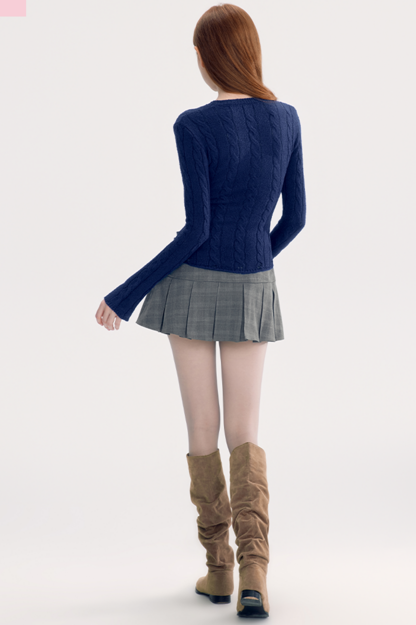 Short Slim Round Neck Sweater Top