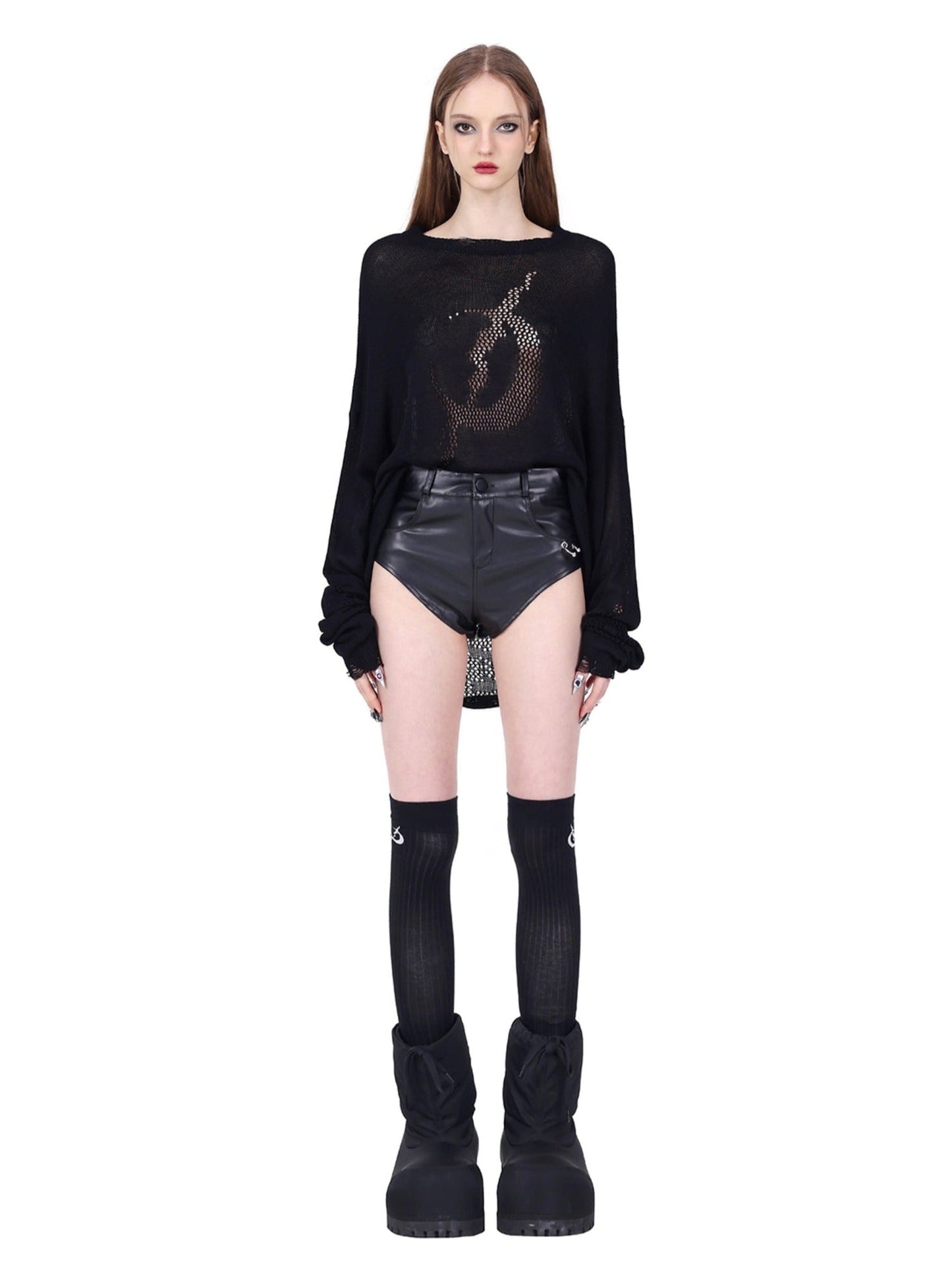 Original Electric Mesh Long Sleeve Long Top