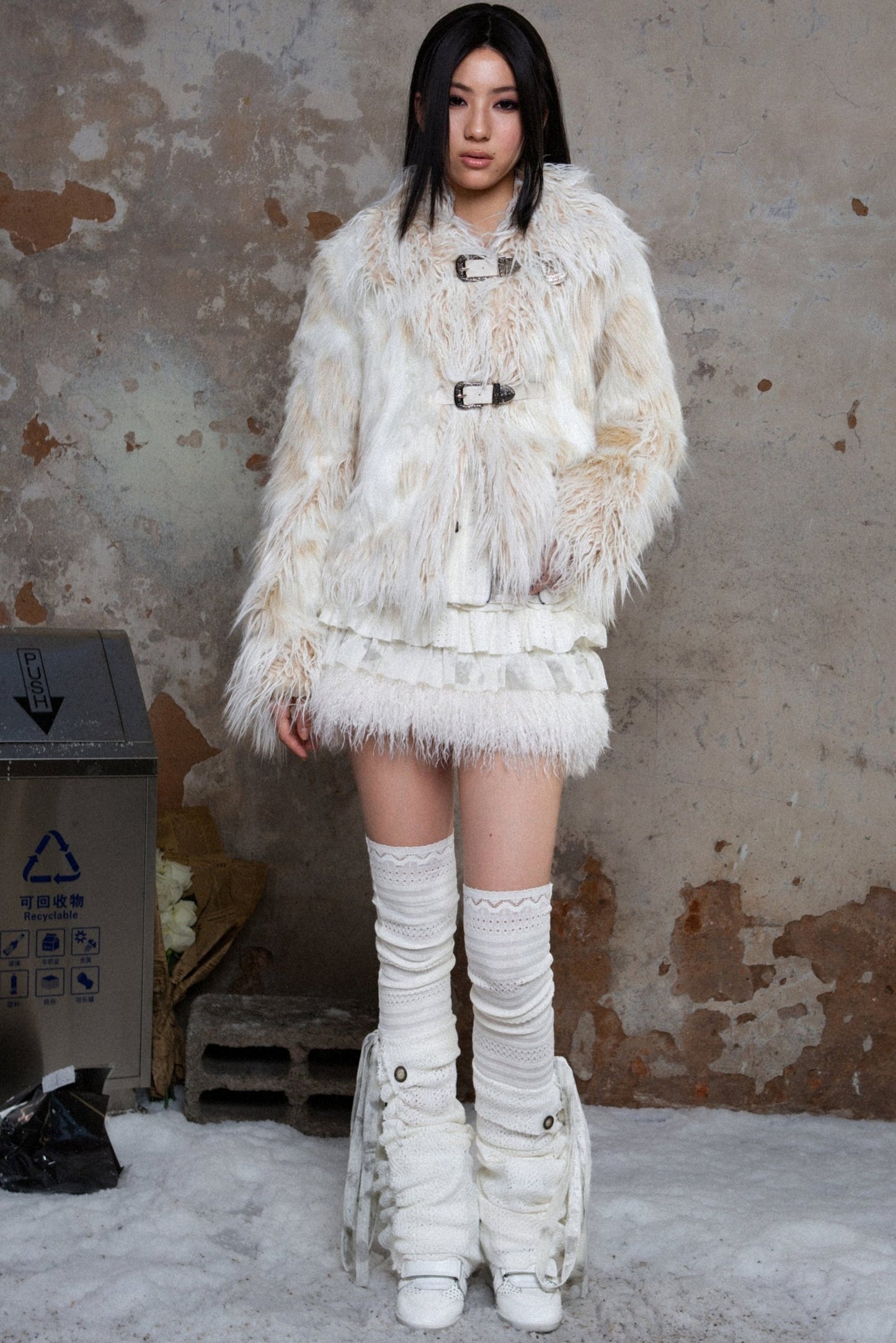 Loose Fit Fleece Fur Coat